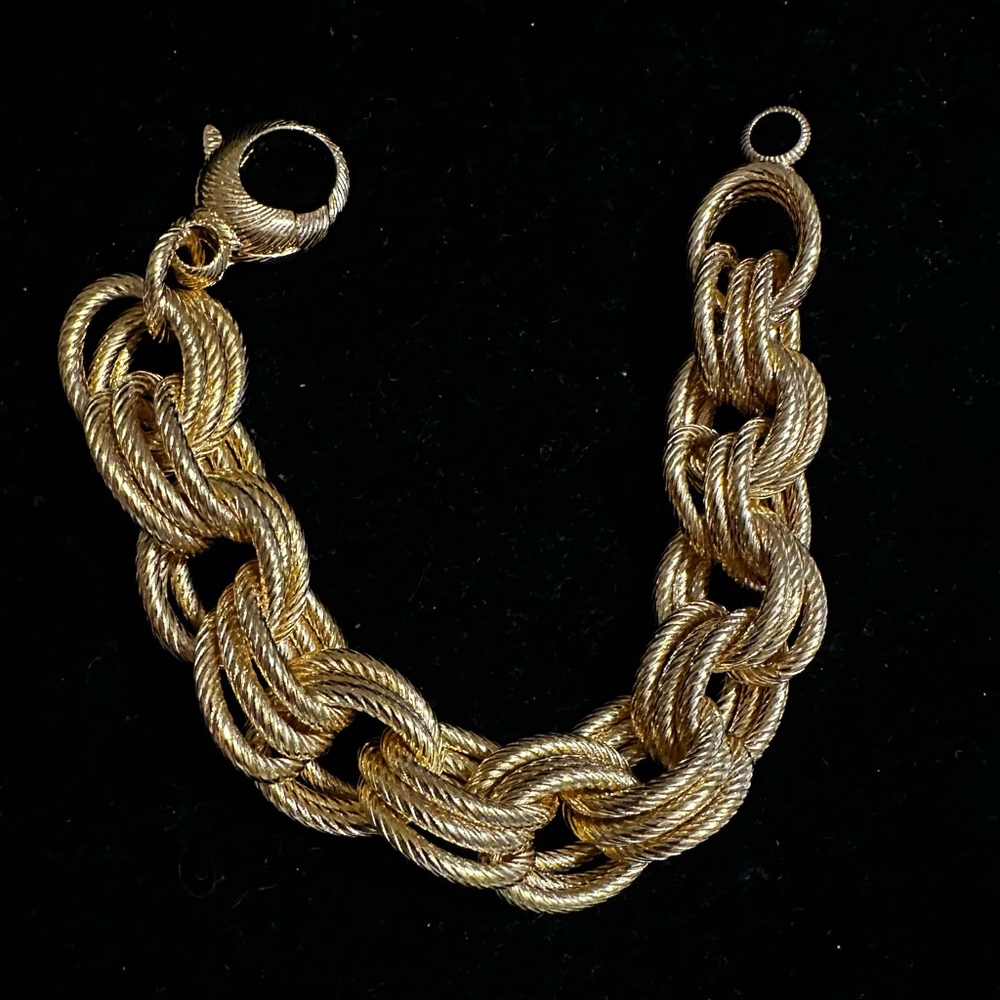 MILOR BRONZE ITALY Triple Link Chain‎ Chunky Bracelet 7.5”
